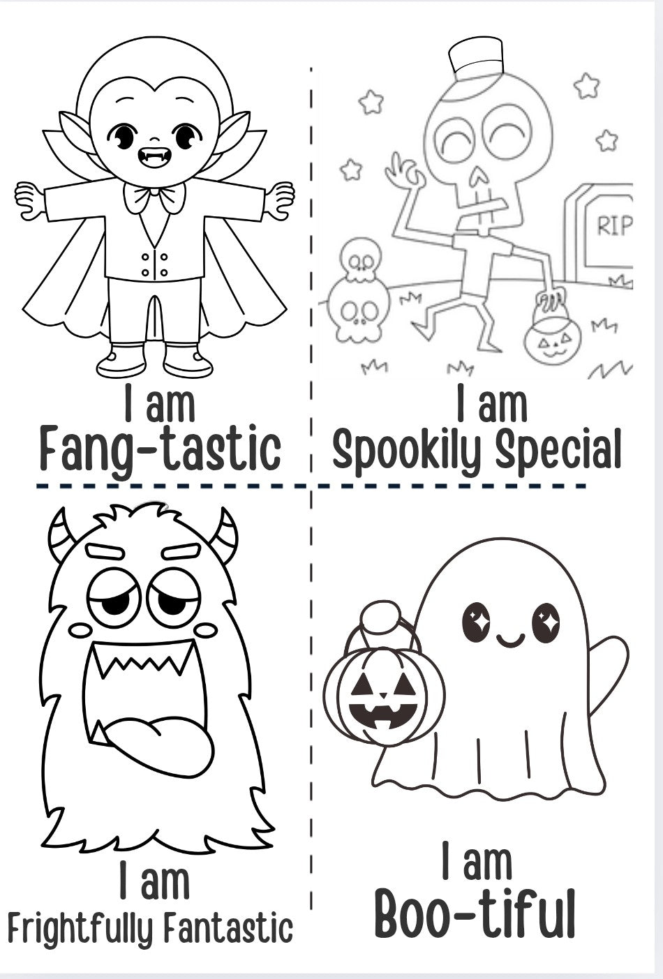 Halloween Positive Affirmations Colouring Book
