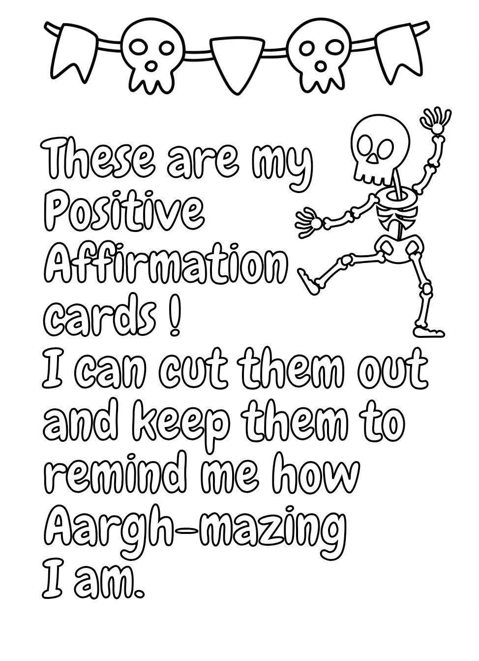 Halloween Positive Affirmations Colouring Book