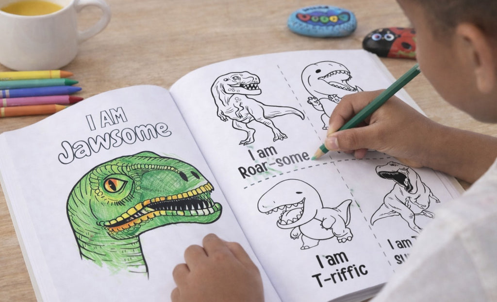 Dinosaur Positive Affirmations Colouring Book