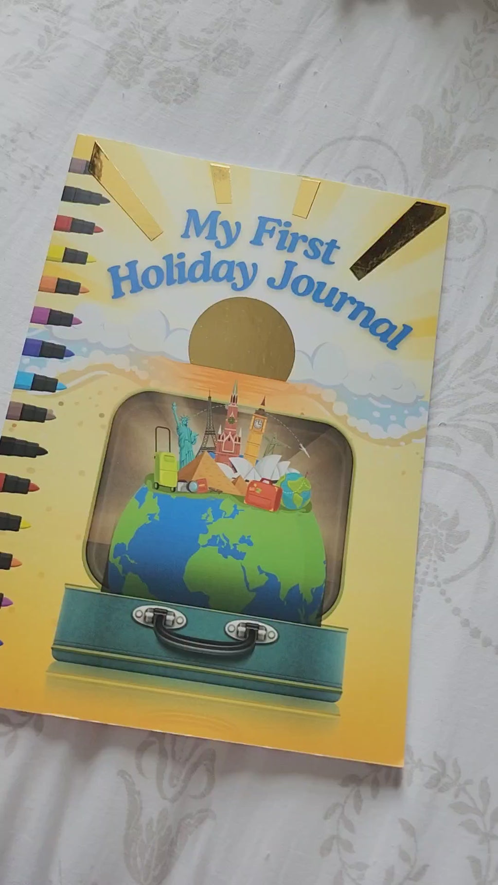 Video showing inside pages of My First Holiday Journal for children’s wellbeing