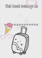 Video preview showing children’s holiday journal colouring and travel-themed pages