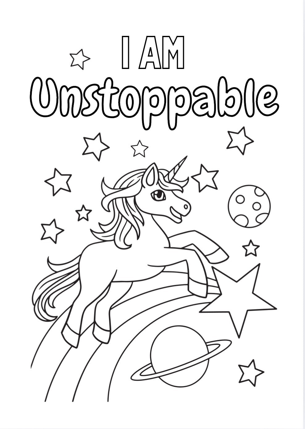 Unicorn Positive Affirmations Colouring Book