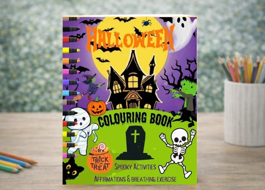 Halloween Positive Affirmations Colouring Book