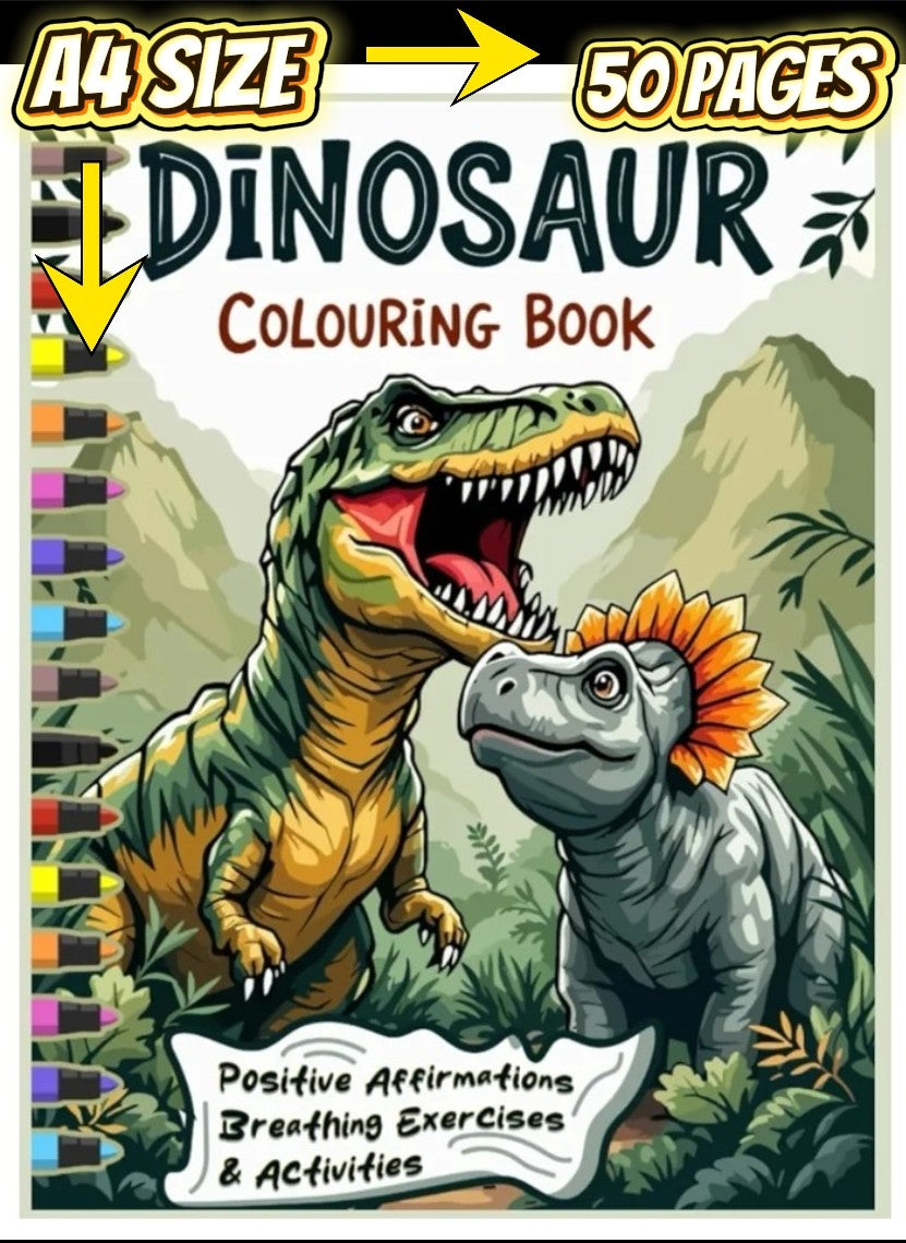 Dinosaur Positive Affirmations Colouring Book