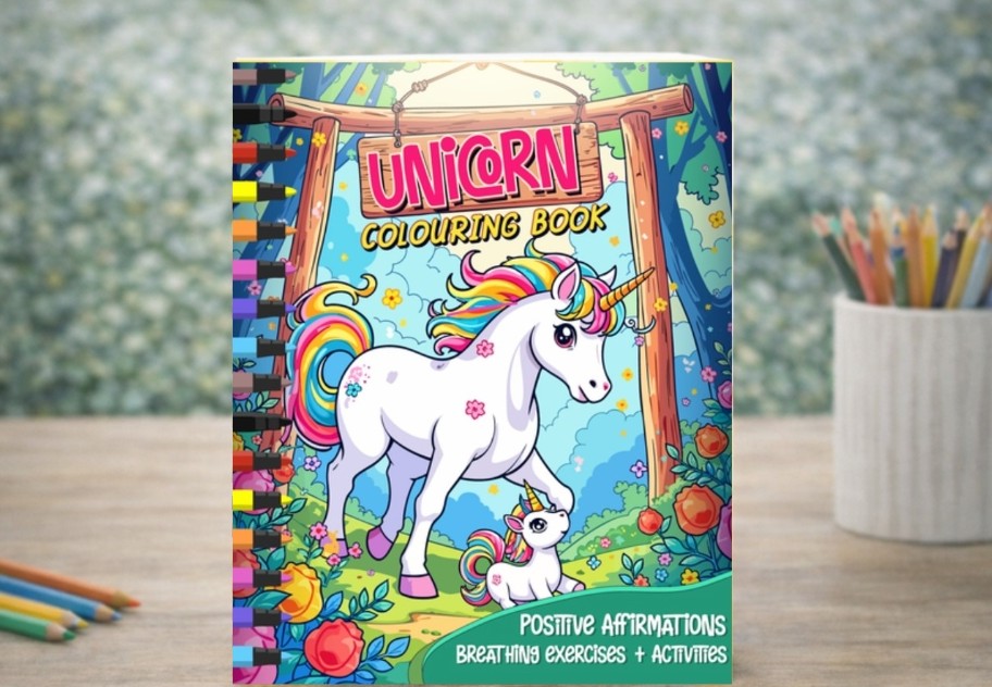 Unicorn Positive Affirmations Colouring Book